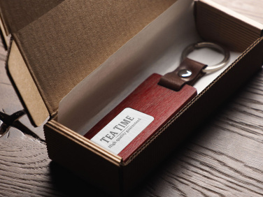 Logo trade business gifts image of: Wooden keyring 1853121