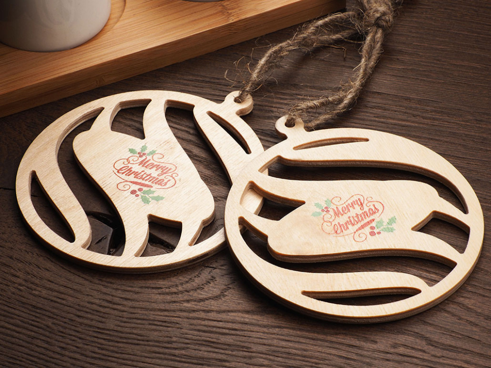 Logo trade promotional items picture of: Wooden Christmas Decoration 1856121