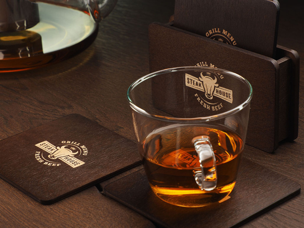 Logotrade promotional giveaways photo of: Wooden box with 4 coasters 1871121