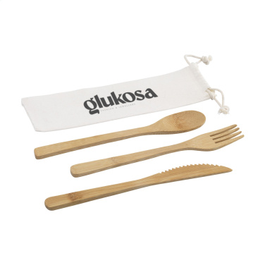Logo trade promotional gift photo of: Bambu Cutlery Set
