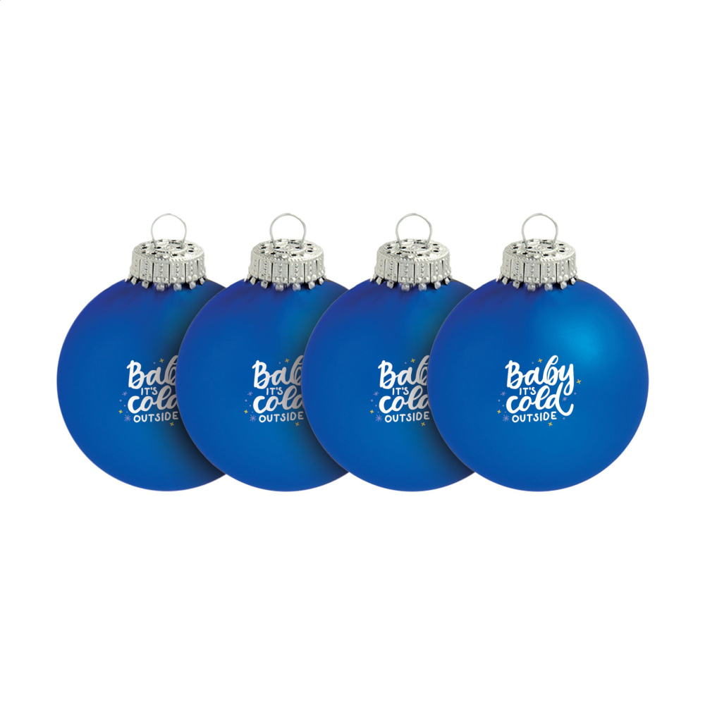 Logo trade promotional giveaways image of: Christmas Bauble Ø 6 cm - set of 4 - Made in Europe