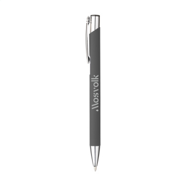 Logo trade promotional merchandise image of: Ebony Soft Touch pen