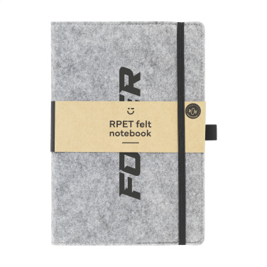 Logo trade promotional gifts image of: Felty GRS RPET Paper Notebook A5