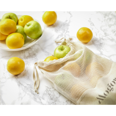 Logo trade promotional gifts image of: Natura Organic GOTS Mesh Bag (120 g/m²) fruit bag