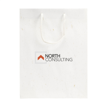 Logo trade promotional giveaways image of: Leaf It Bag recycled with straw fibres (180 g/m²) L