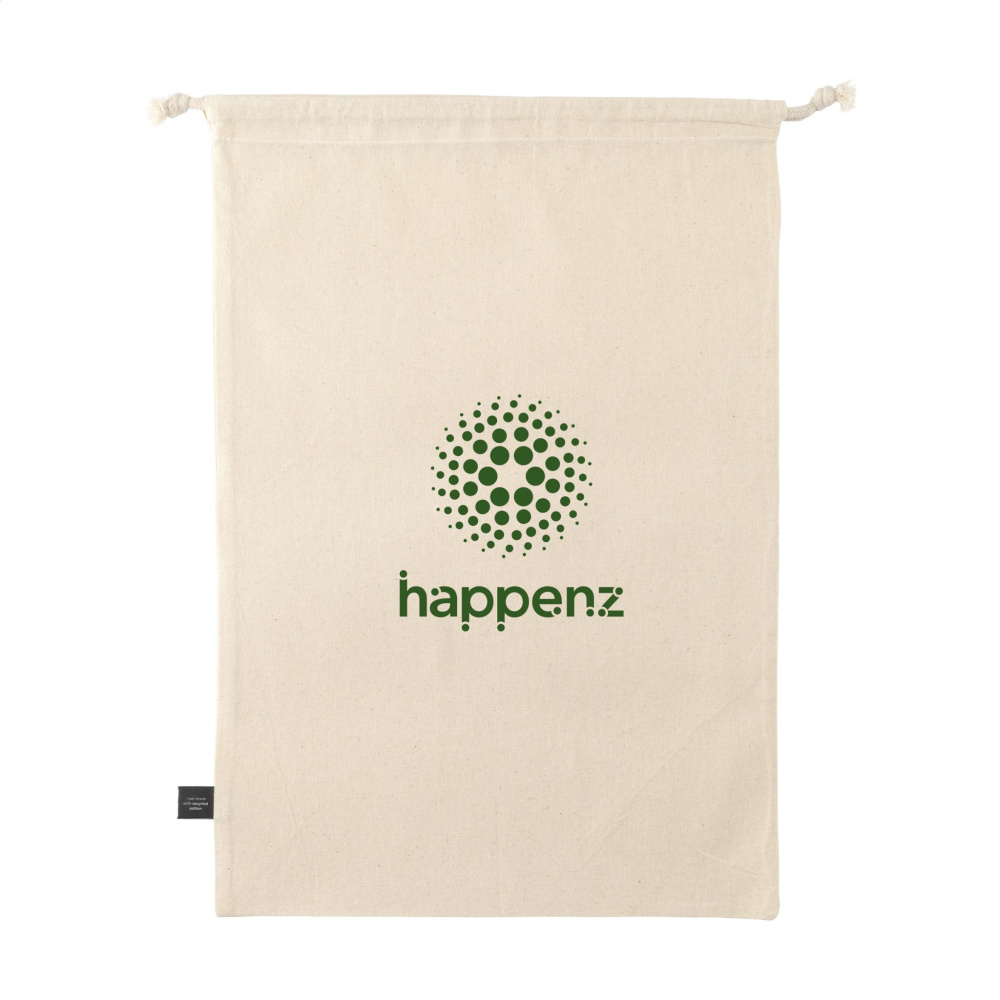 Logo trade promotional merchandise picture of: Gift Pouch Natural GRS Recycled Cotton (150 g/m²) L