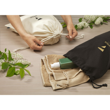 Logo trade promotional item photo of: Gift Pouch Natural GRS Recycled Cotton (150 g/m²) L