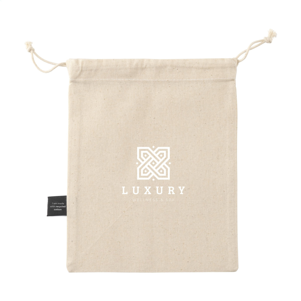 Logo trade promotional items picture of: Gift Pouch Natural GRS Recycled Cotton (150 g/m²) S