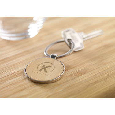 Logo trade advertising products picture of: Bamboo Key Circle keyring