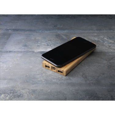 Logotrade promotional gift picture of: Bamboo 8000 Wireless Powerbank wireless charger