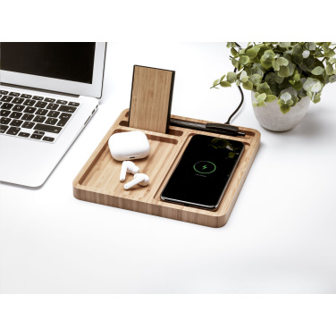 Logo trade promotional gifts image of: Bamboo Organizer charger