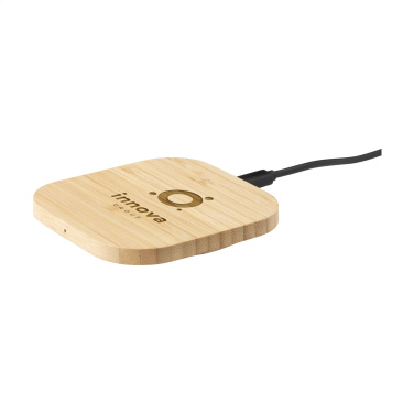 Logotrade promotional gift image of: Bamboo Wireless Charger 15W