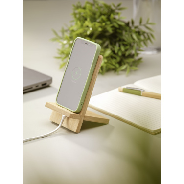 Logo trade business gifts image of: Miyo Bamboo Phone Stand