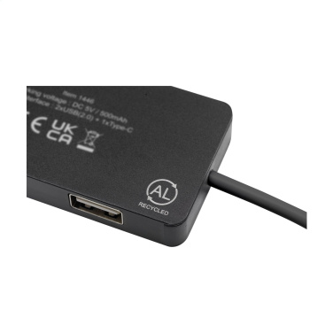 Logo trade promotional gifts picture of: Tecco GRS Recycled Alu USB Hub