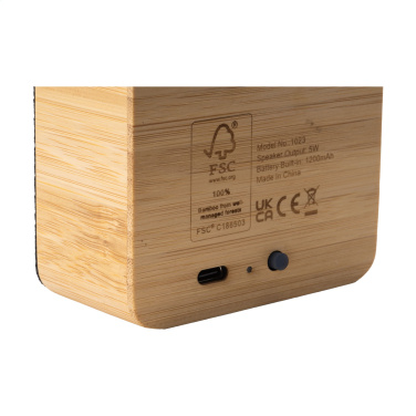 Logo trade promotional product photo of: Sonido 5W Bamboo wireless speaker
