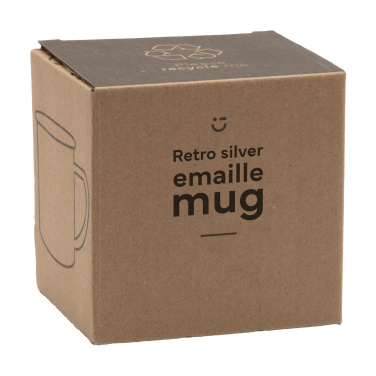Logo trade promotional gifts picture of: Retro Silver Enamel Mug 350 ml