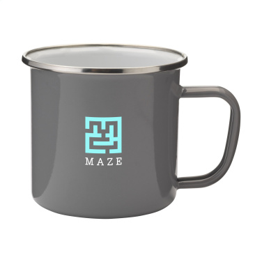Logo trade promotional items picture of: Retro Silver Enamel Mug 350 ml