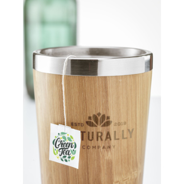 Logo trade promotional merchandise picture of: Tokyo 450 ml bamboo thermo cup