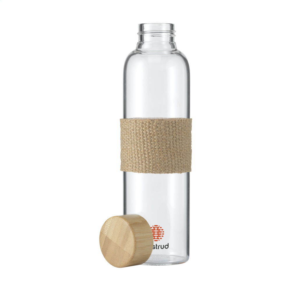 Logo trade promotional giveaways image of: Senga Glass Bamboo 500 ml drinking bottle
