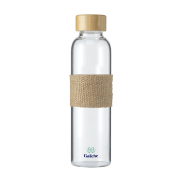 Logo trade promotional gifts picture of: Senga Glass Bamboo 500 ml drinking bottle