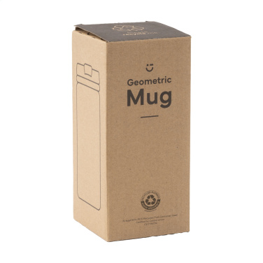 Logo trade promotional giveaways image of: Geometric Mug RCS Recycled Steel 280 ml thermo cup