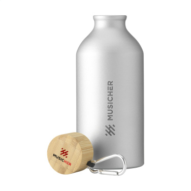 Logotrade corporate gift image of: AluBamboo GRS Recycled Alu 500 ml water bottle