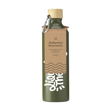 Logo trade promotional items picture of: AluBamboo GRS Recycled Alu 750 ml water bottle