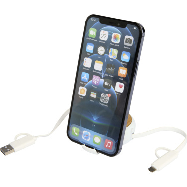 Logo trade advertising product photo of: Chechia 5-in-1 recycled plastic 100 cm retractable data sync and 45W fast charge cable
