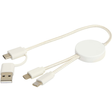 Logo trade promotional giveaways image of: Citala 5-in-1 recycled plastic 30 cm data sync and 27W fast charge cable