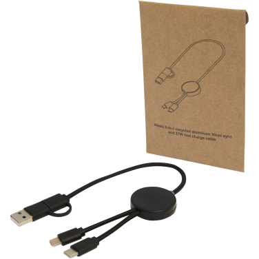 Logo trade advertising products image of: Citala 5-in-1 recycled plastic 30 cm data sync and 27W fast charge cable