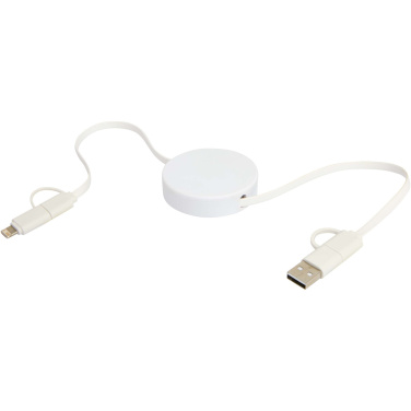 Logotrade promotional merchandise photo of: Citala 5-in-1 recycled plastic 90 cm retractable data sync and 40W fast charge cable