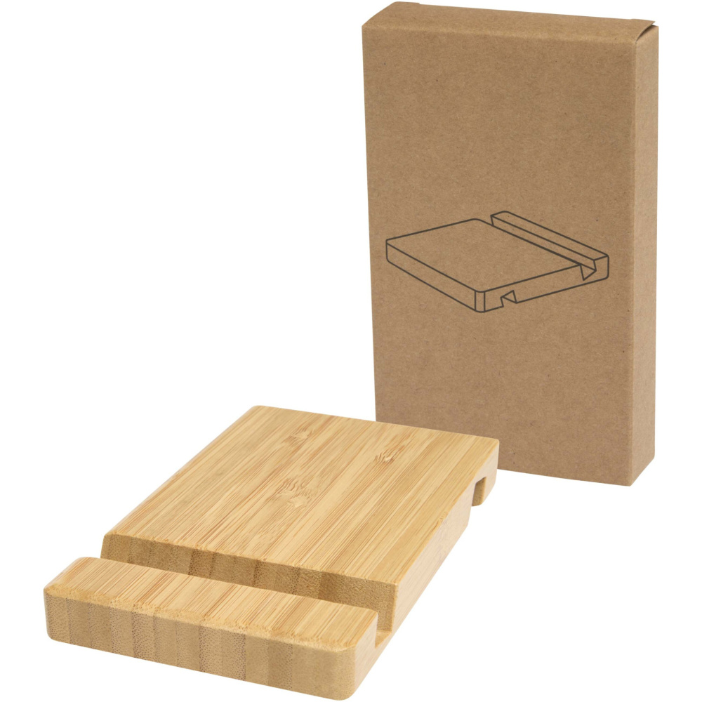 Logo trade promotional items picture of: Bubup bamboo 2-angled tablet and phone stand