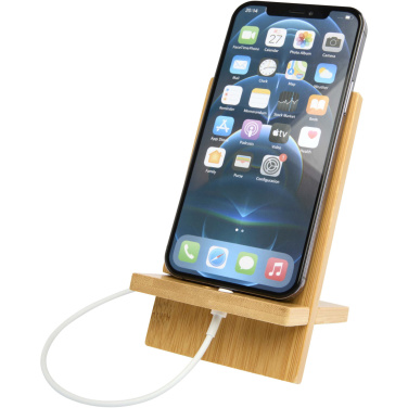 Logo trade business gift photo of: Ceibo detachable bamboo phone stand