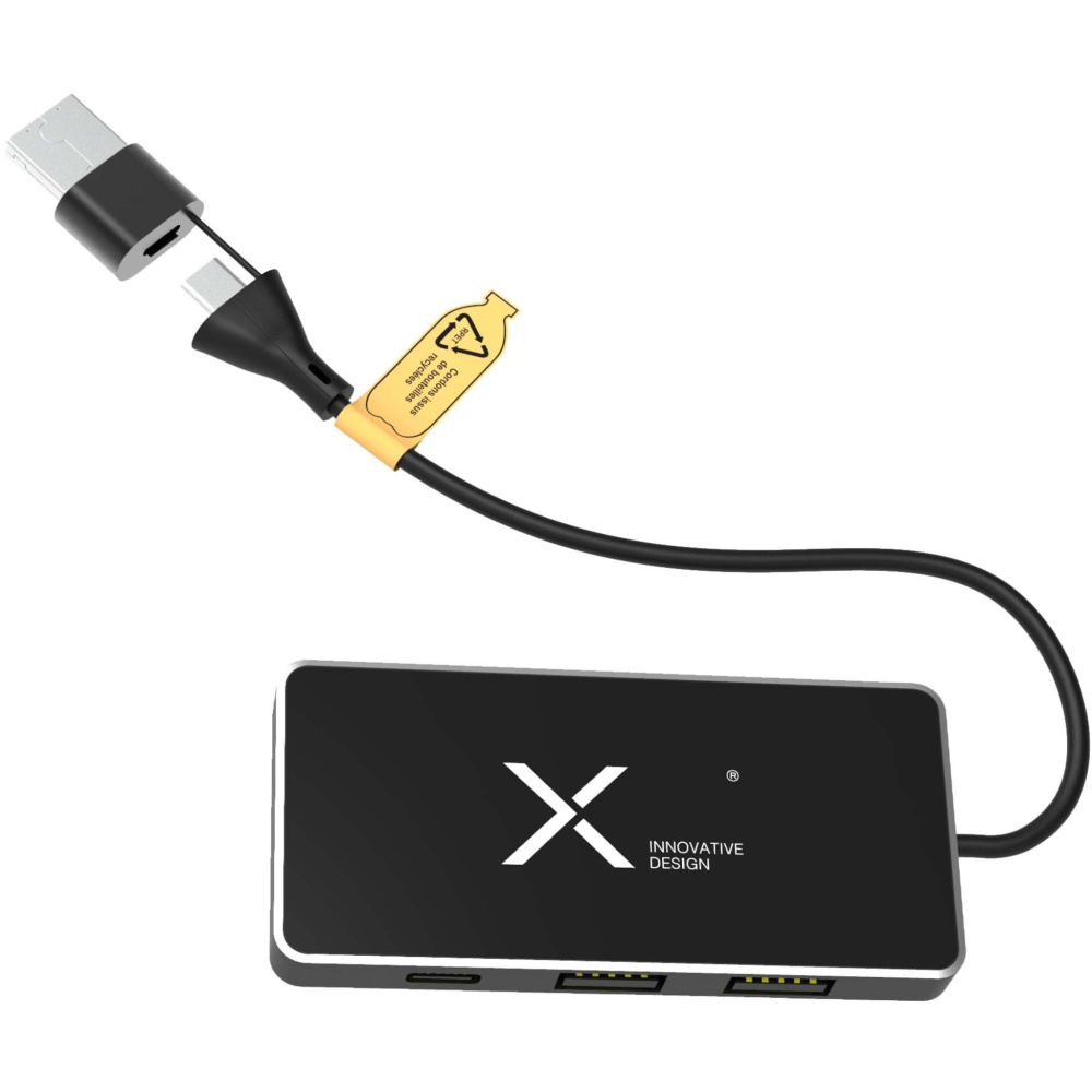 Logotrade promotional product picture of: SCX.design H20 8-in-1 USB hub with dual input and 6-ports