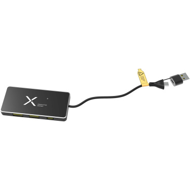 Logo trade promotional items picture of: SCX.design H20 8-in-1 USB hub with dual input and 6-ports
