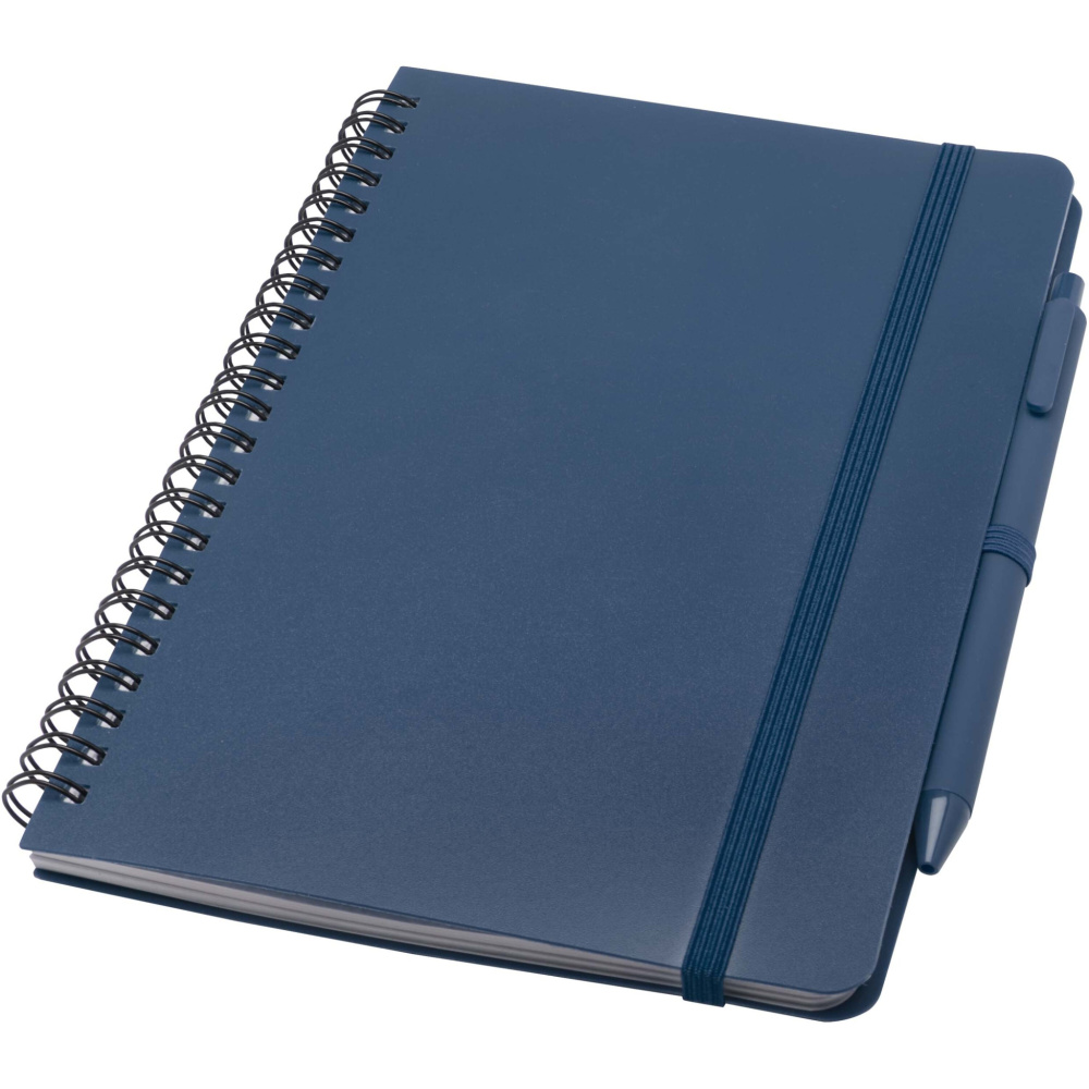 Logo trade promotional merchandise image of: Thalaasa A5 ocean-bound hard cover notebook with ballpoint pen (black ink)