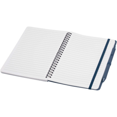 Logo trade business gifts image of: Thalaasa A5 ocean-bound hard cover notebook with ballpoint pen (black ink)
