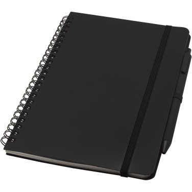 Logo trade advertising products image of: Thalaasa A5 ocean-bound hard cover notebook with ballpoint pen (black ink)