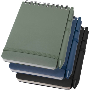 Logo trade corporate gifts picture of: Thalaasa A6 hard cover ocean-bound notebook with ballpoint pen (black ink)