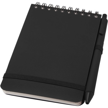 Logo trade corporate gifts image of: Thalaasa A6 hard cover ocean-bound notebook with ballpoint pen (black ink)