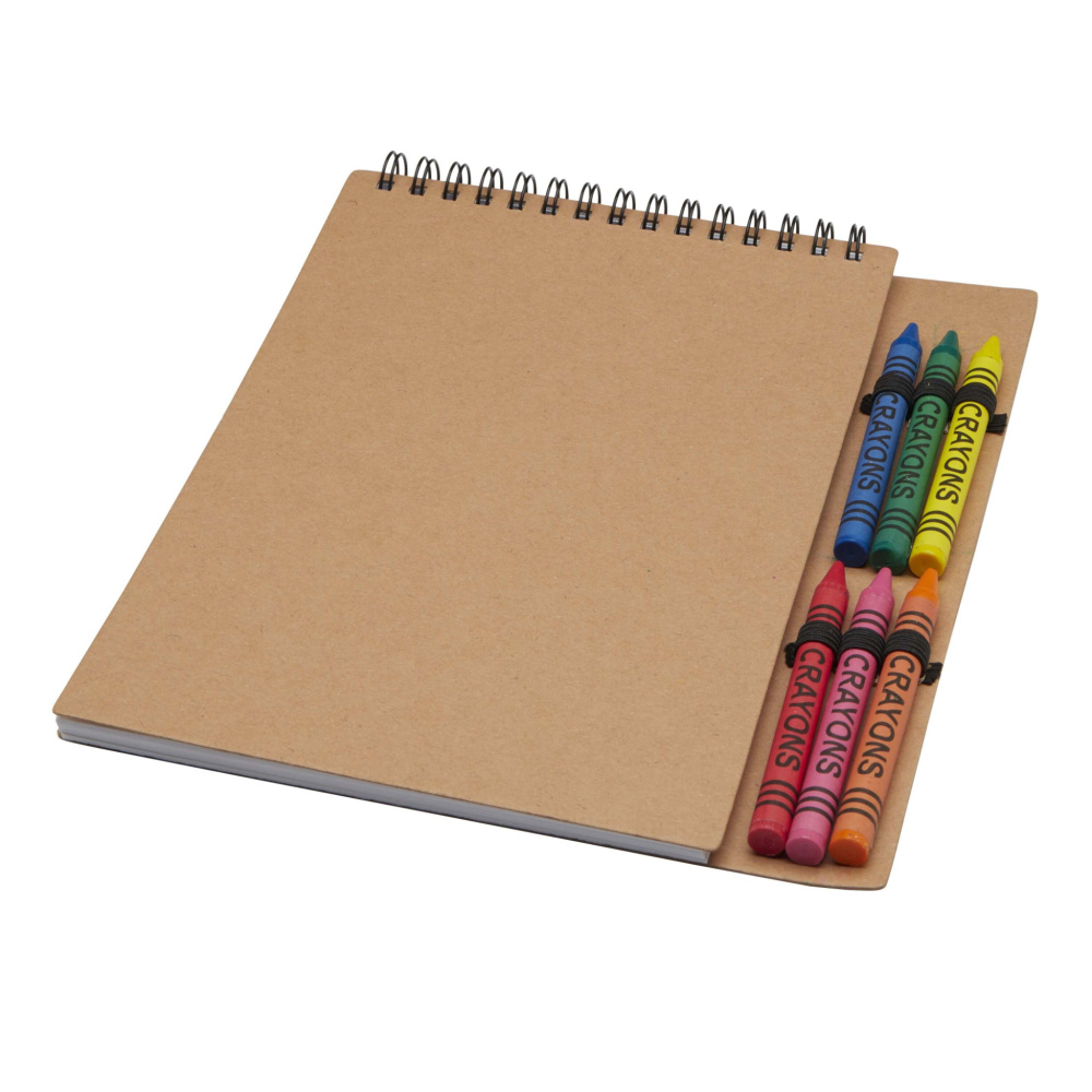 Logotrade business gift image of: Doodle A5 spiral soft cover notebook and crayon set