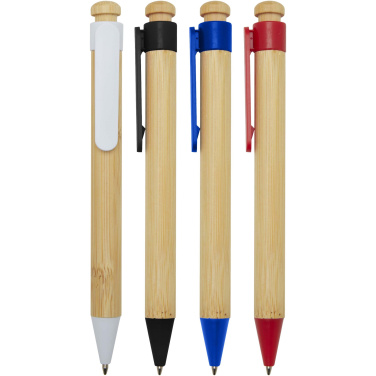 Logotrade advertising product picture of: Rattan bamboo and recycled plastic ballpoint pen (black ink)