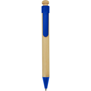 Logotrade promotional products photo of: Rattan bamboo and recycled plastic ballpoint pen (black ink)