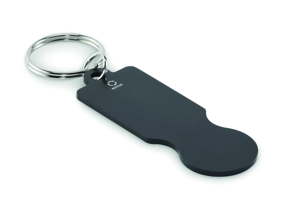 Logotrade promotional product picture of: Key ring with trolley token