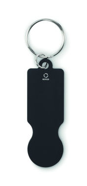 Logo trade promotional giveaways image of: Key ring with trolley token