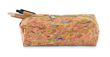Logo trade business gifts image of: Coloured cork pencil case