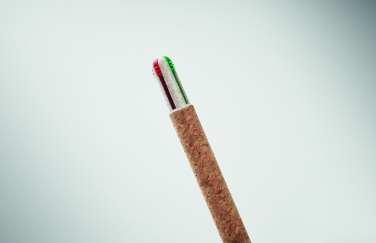 Logotrade promotional product image of: Cork 4-colour ink ball pen