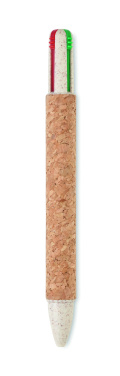 Logotrade promotional giveaway image of: Cork 4-colour ink ball pen