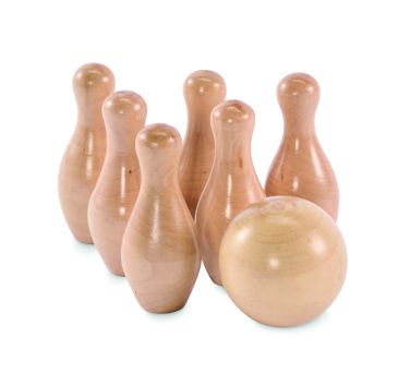 Logo trade advertising product photo of: Mini pine wood bowling set