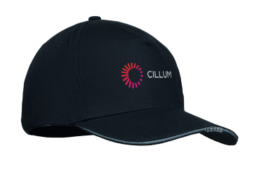 Logo trade promotional merchandise image of: 5 panel LED cotton cap 220gr/m²